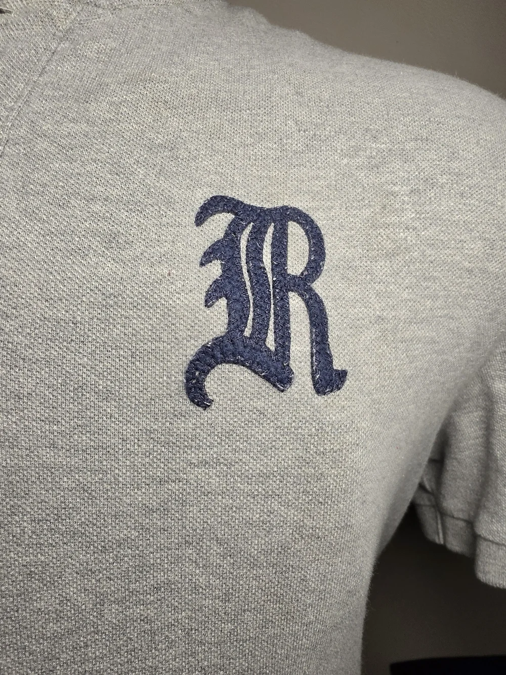 Rugby Ralph Lauren Light Gray Polo with Navy 'R' Crest